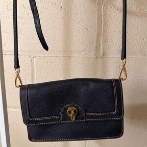 Fossil Black Crossbody Bag with Gold Details